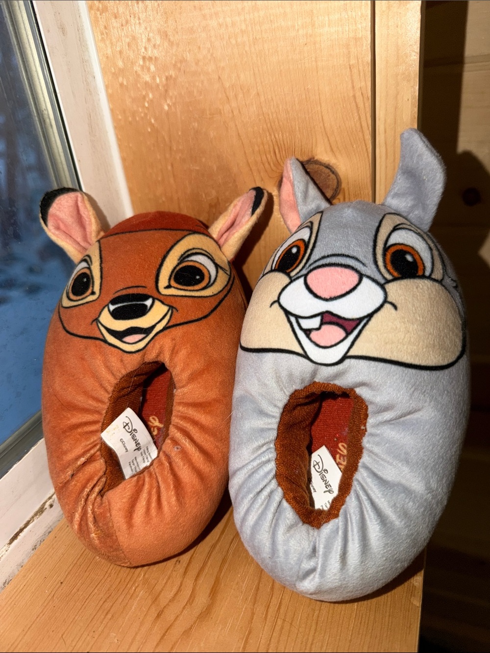 Disney Bambi and Thumper Plush Character Slippers - Orange & Light Gray